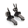 Gloss Tungsten Grey Color Novelty Finger Iron Sight Set - Offset 45 Degree (V Hand & Thumbs Up)
