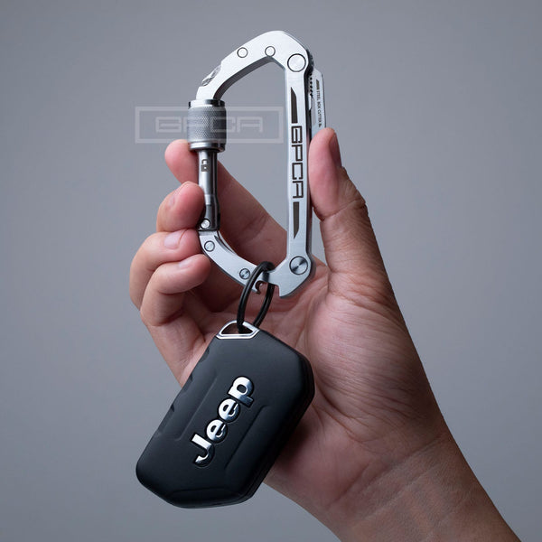 EDC Keychain with Removable Rotating Belt Clip and Large Retractable K – KEY -BAK