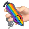 Stinger Personal Safety Alarm Keychain Emergency Tool: Siren Alarm, Seat Belt Cutter, Glass Breaker (Rainbow)