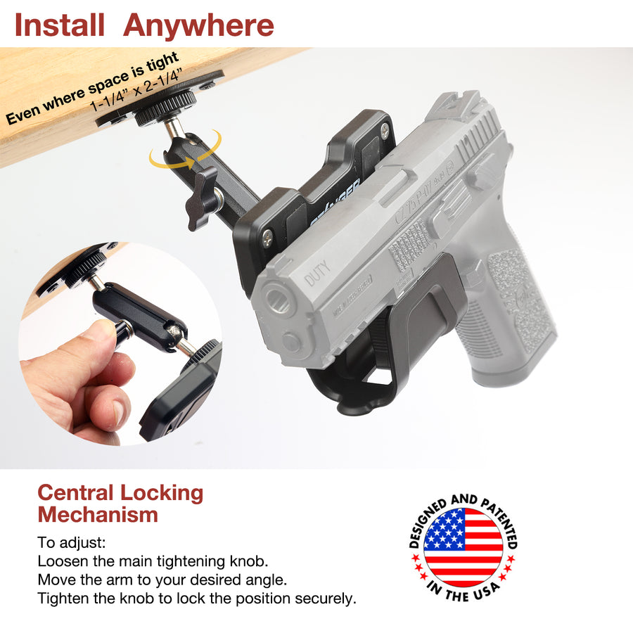 Stinger360 – Magnetic Gun Mount with 360° Articulated Arm & Trigger Protection