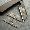 Stinger Laser Engraved Utility Razor Blades, Utility Knife Blades Replacement - Black Damascus Style (Trapezoid 3 pcs- Black)
