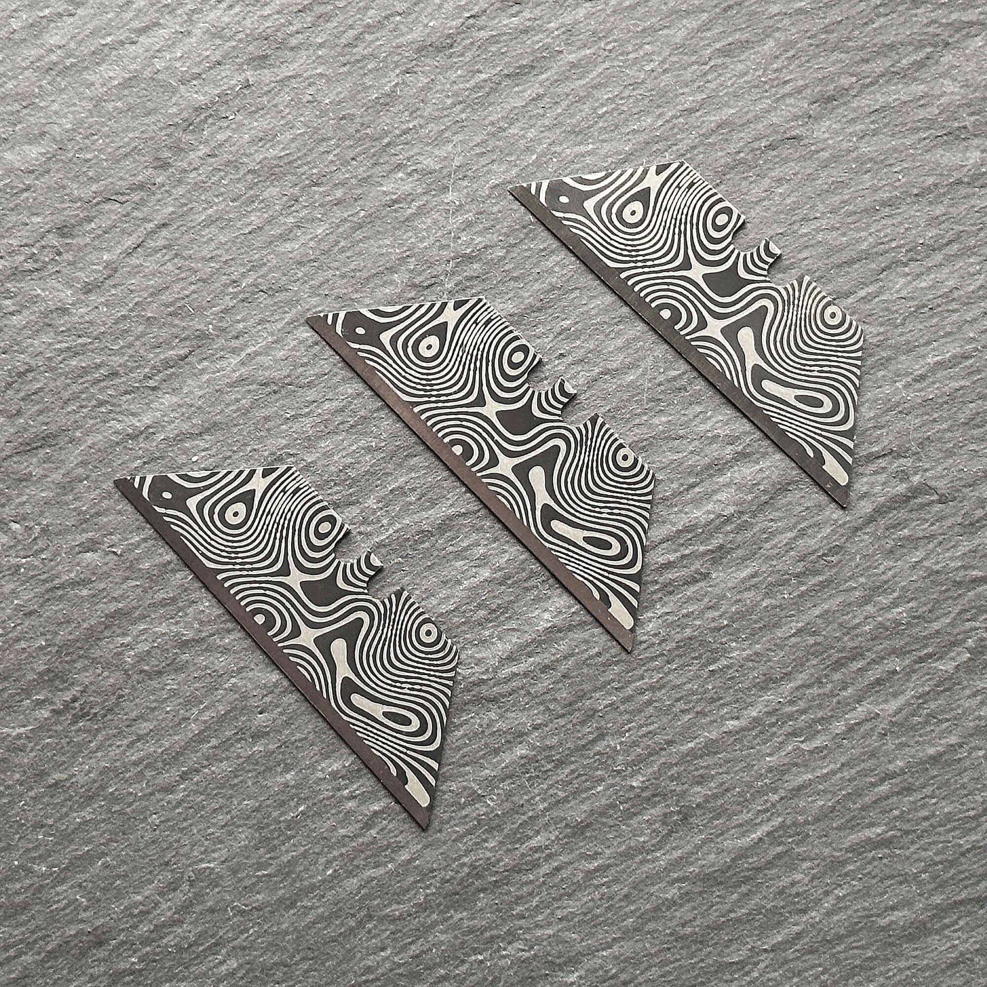 Damascus Utility Blade – 3-Inch Replacement Blade With Decorative Pattern For EDC Tools