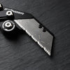 Stinger P01 Partially Serrated Utility Blade Replacement - Laser Engraved Silver Damascus Style (3 pcs)