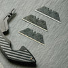 Stinger Engraved Utility Razor Blades, Utility Knife Blades Replacement - Black Topographic Style (Trapezoid 3pcs pack- Black)