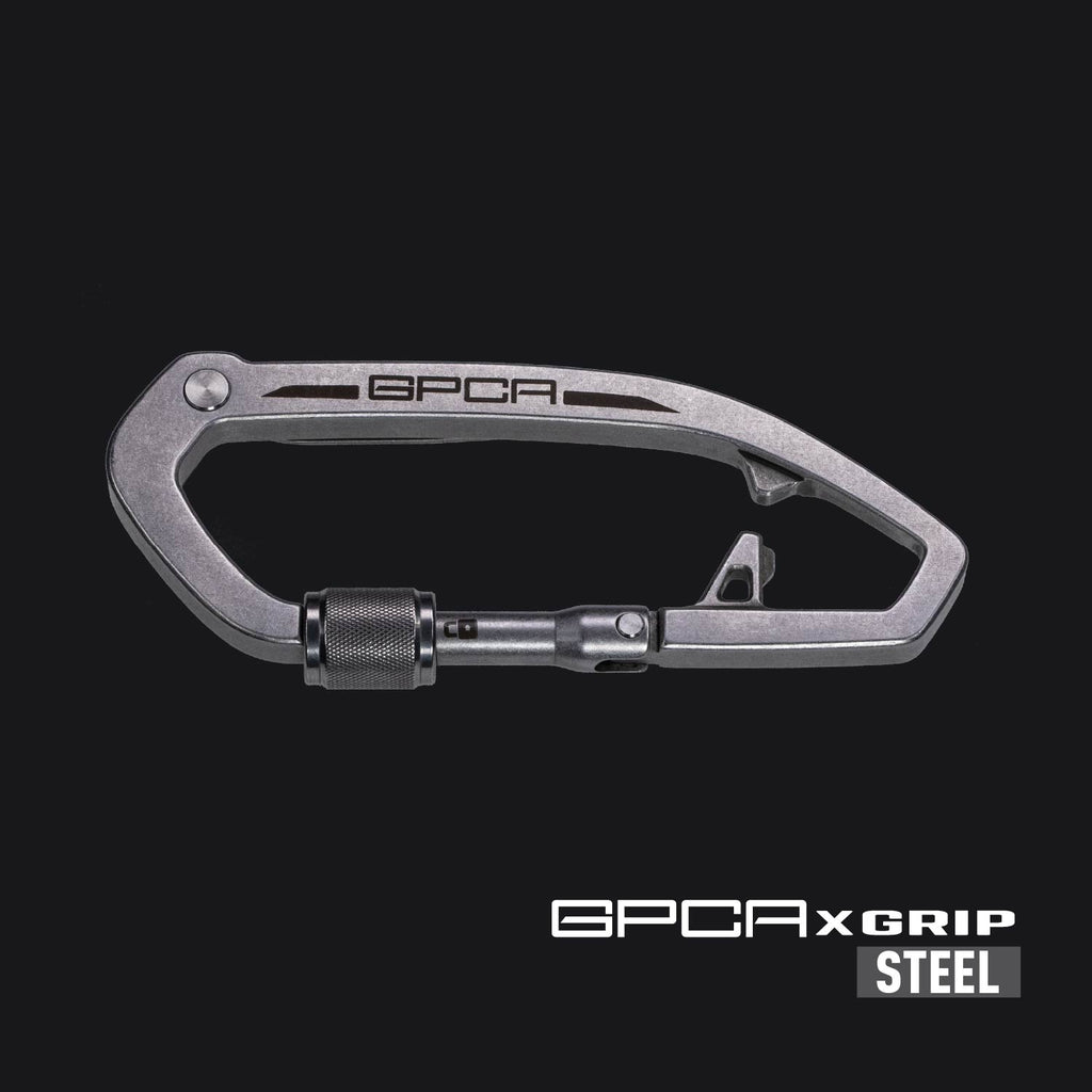 GPCA X Grip Carabiner, Stainless Steel EDC Keychain with Pocket