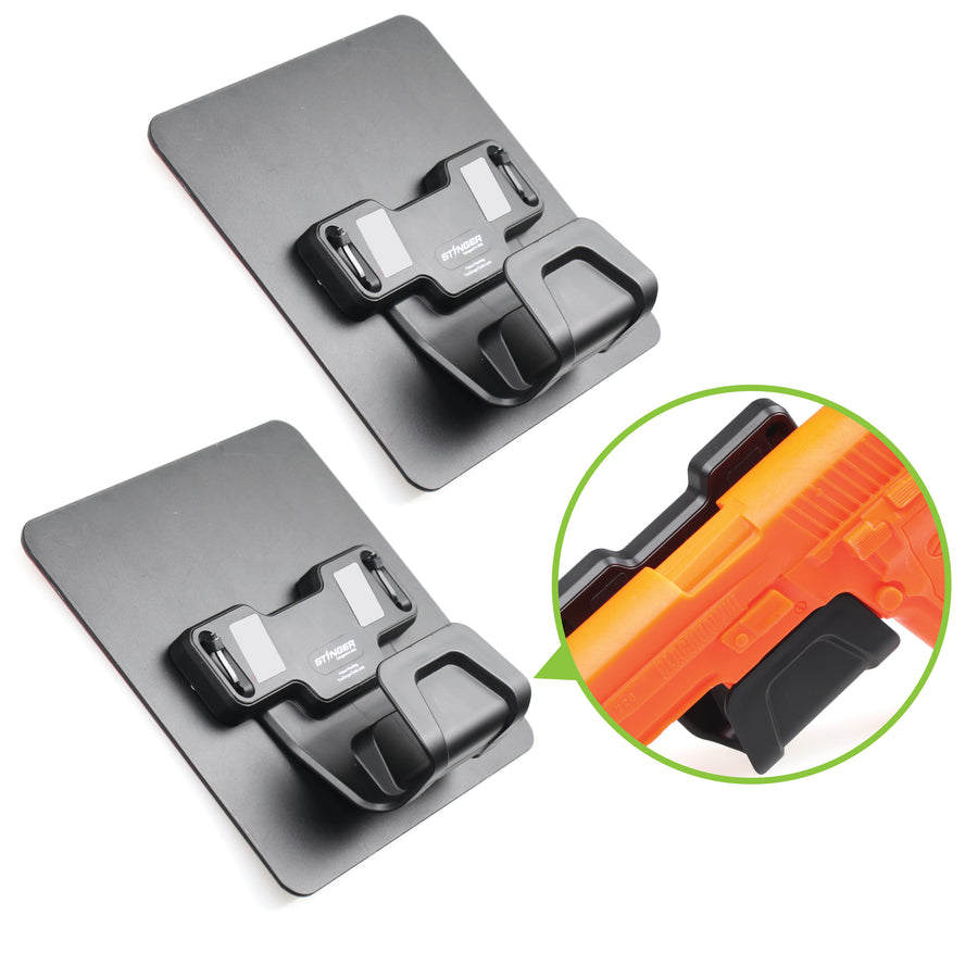 Magnetic Gun Mount w/ Safety Trigger Guard Protection, Sticky Pad Non-Drill Solution (1 set bundle)