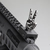 Gloss Tungsten Grey Color Novelty Finger Iron Sight Set - Straight (V Hand & Thumbs Up)