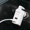 Stinger USB Car Charger Emergency Tool, Seatbelt Cutter, Spring-Loaded Car Window Breaker (White)
