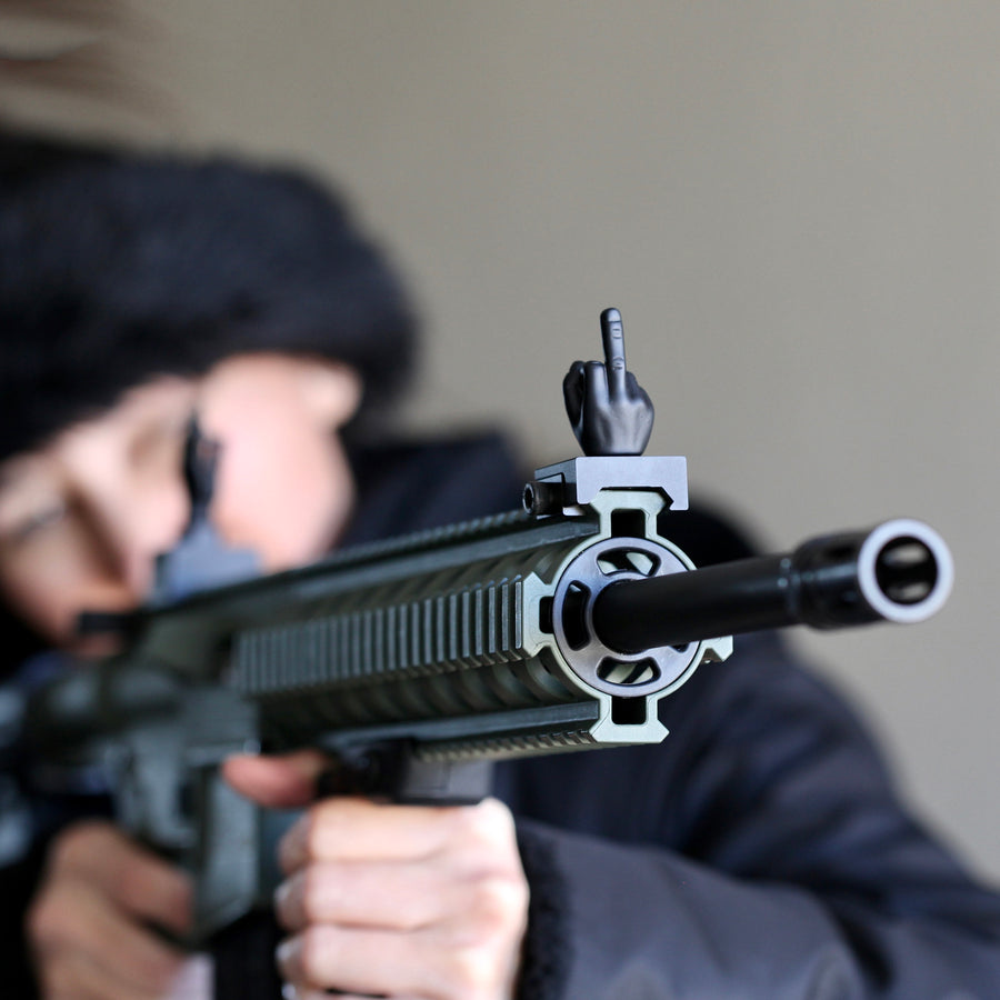 thumbnail image 2 of Stinger Novelty Finger Sight Set – Middle Finger & OK Hand – Picatinny Backup Iron Sights 2 of 5