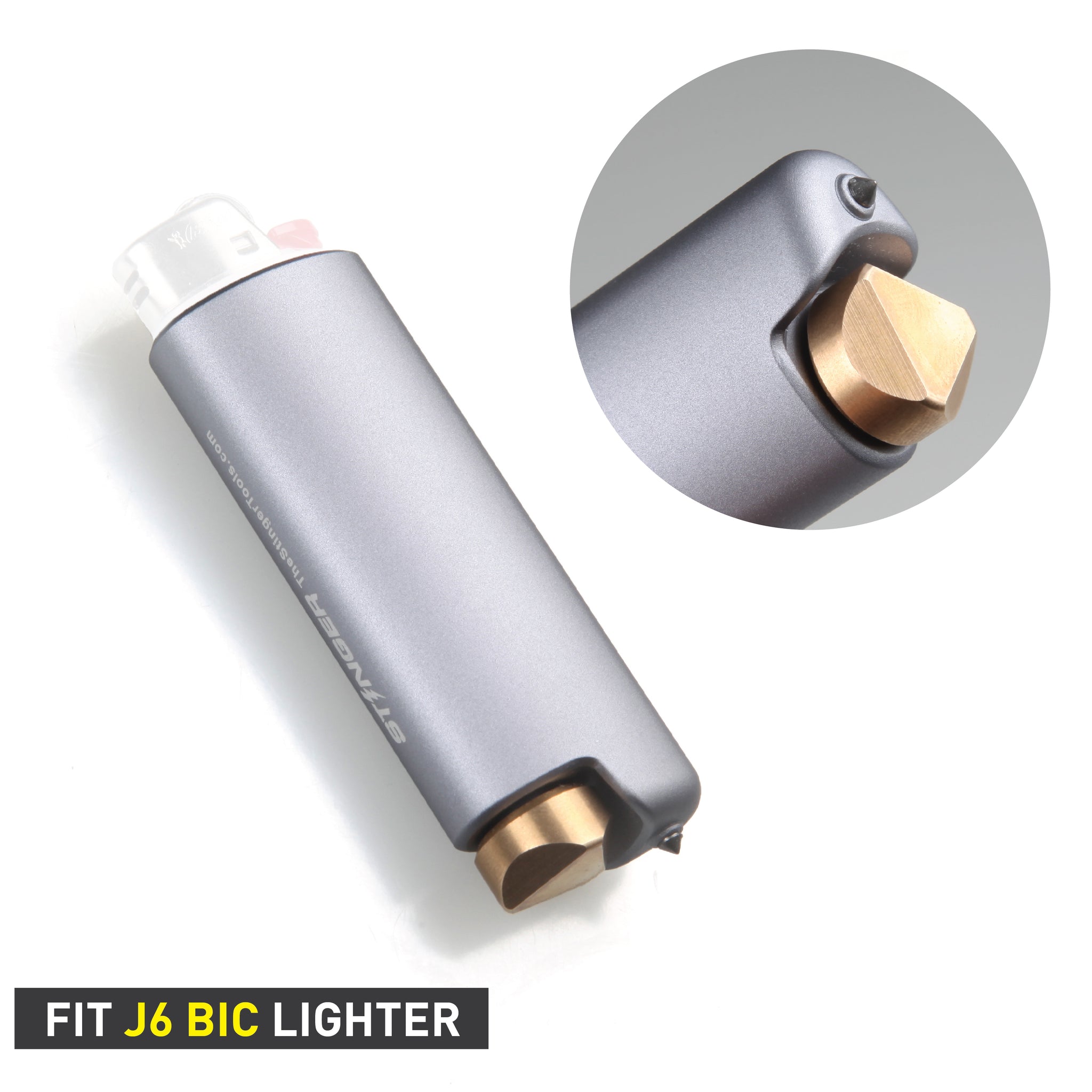 Stinger BIC Lighter Case w/ Car Emergency Window Breaker, Fidget Spinn