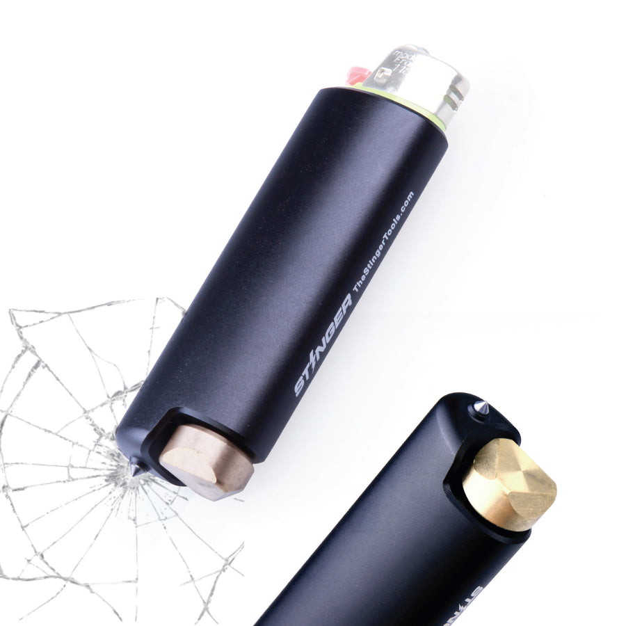 Stinger BIC Lighter Case, Lighter Cover, Lighter Sleeve, w/Car Emergency Window Breaker, Fidget Spinner End Cap, for BIC Full Size Lighter Type J6